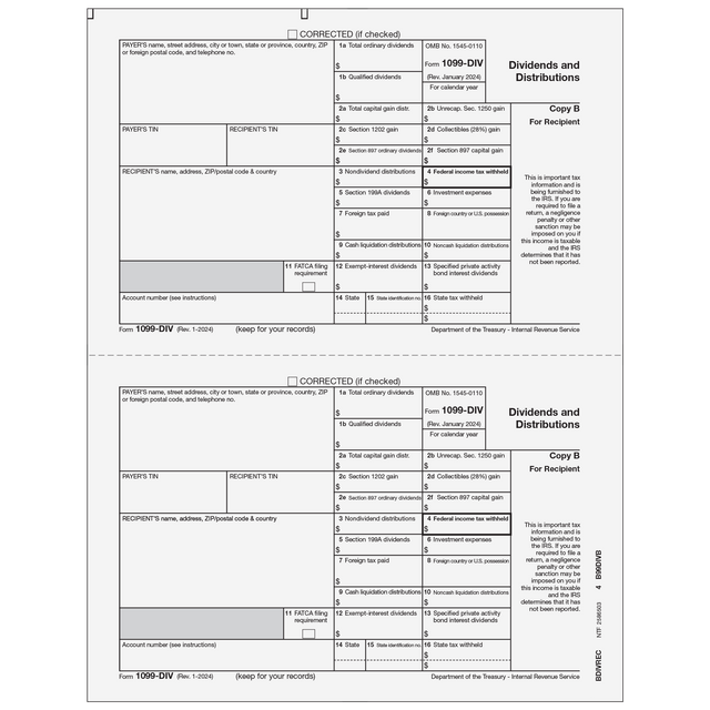 1099-DIV Dividends and Distributions - Recipient Copy B