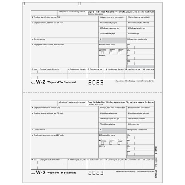 W-2 Employee State, City, or Local, Copy 2