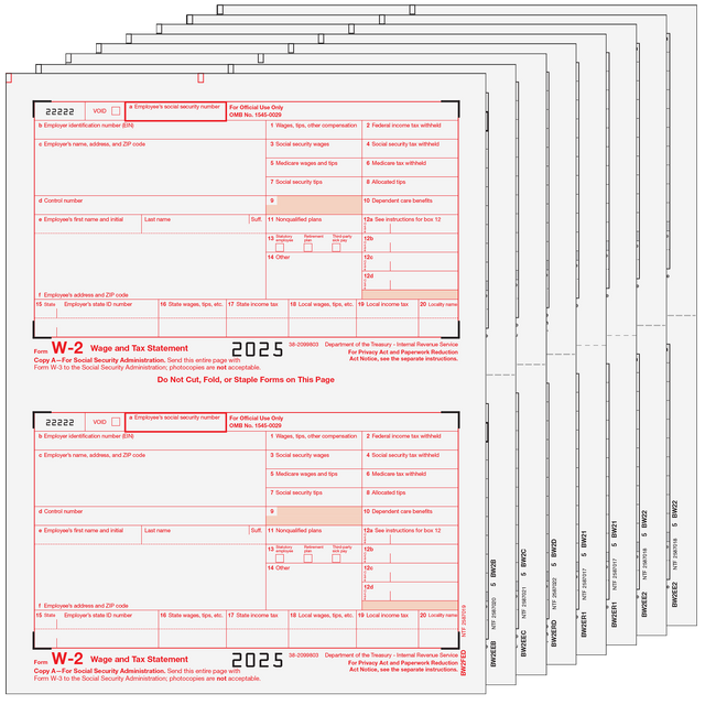 W-2 Laser 8 Part Set