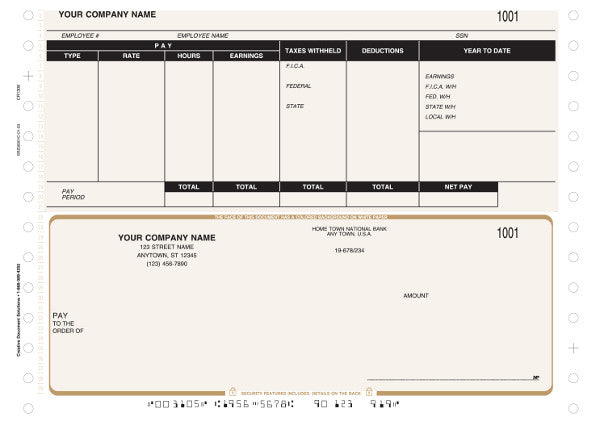 Great Plains Continuous Payroll Check