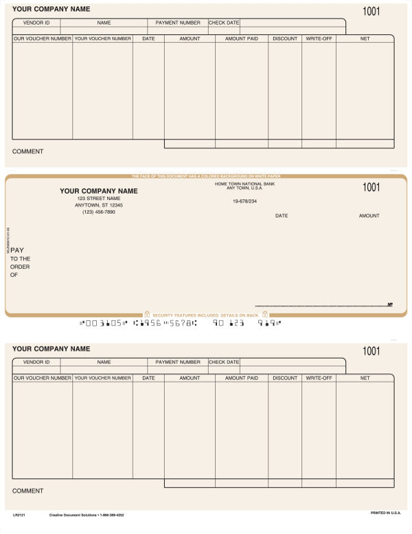 Great Plains Laser Accounts Payable Check (w/Voucher)