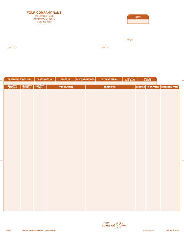 Great Plains Laser O/E Invoice