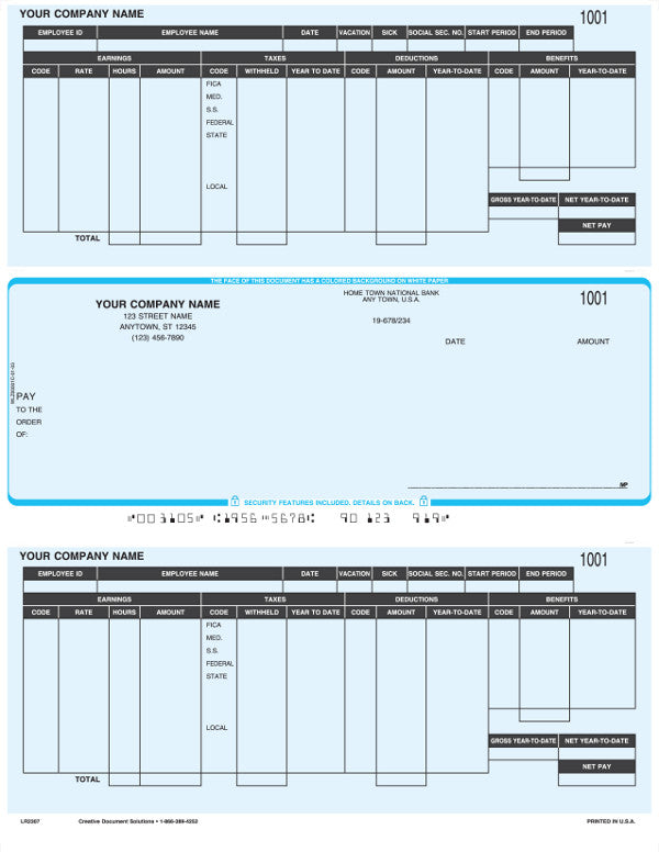 Great Plains Laser Payroll Check