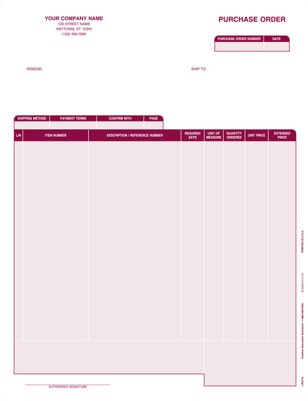 Great Plains Laser Purchase Order Form