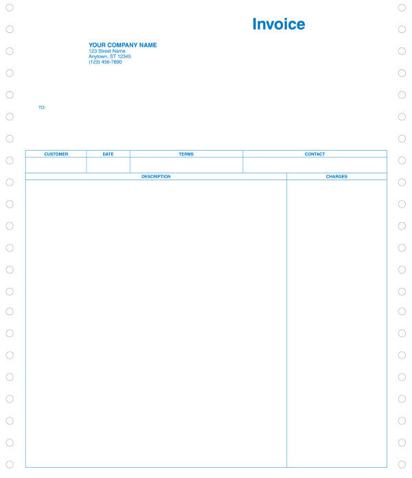 MAS 90 & MAS 200 Continuous Service Invoice Form