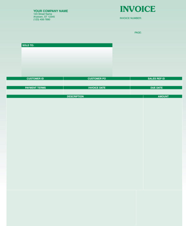 MAS 90 & MAS 200 Laser Service Invoice Form