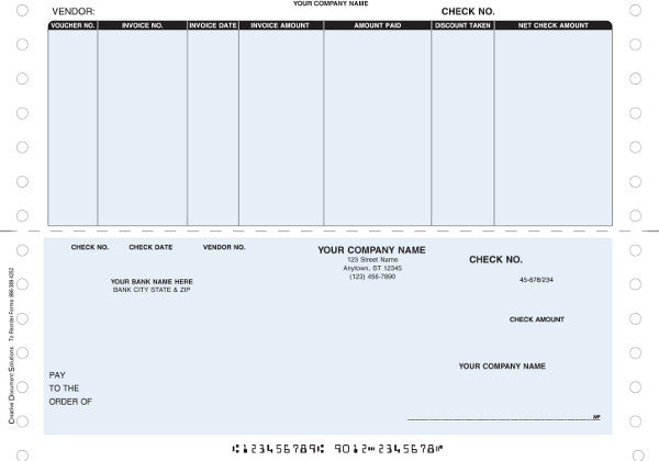 Macola 7 Continuous Accounts Payable Check with Voucher