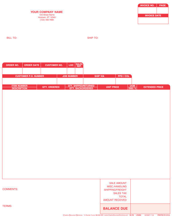 Macola 7 Laser Invoice Form