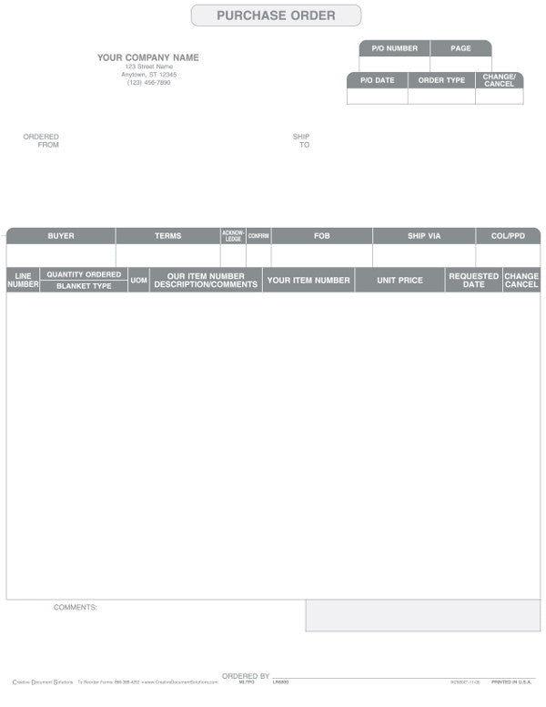 Macola 7 Laser Purchase Order Form