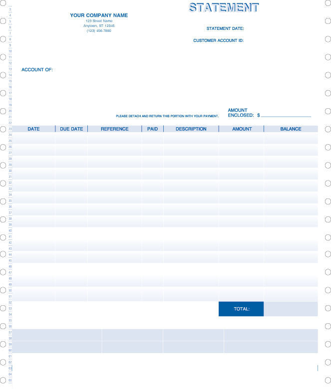Peachtree Continuous Statement (with due date) Form
