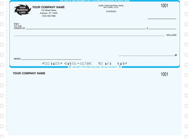 QuickBooks, Quicken, Microsoft Money Continuous Multi-Purpose Check with Stub
