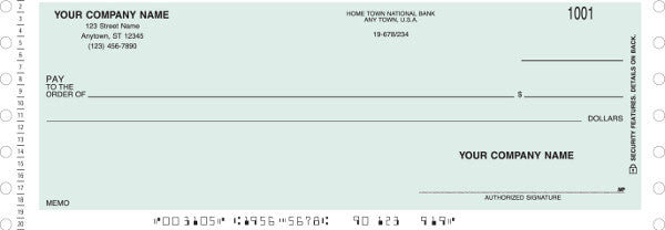 QuickBooks Quicken Microsoft Money Continuous Multi-Purpose Check without Stub