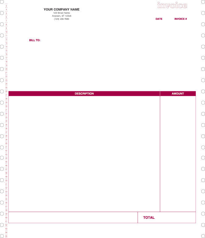 QuickBooks Quicken Microsoft Money Continuous Professional Invoice Form