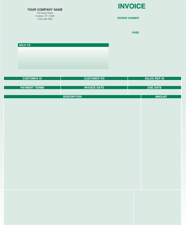 Peachtree Laser Service Invoice Form