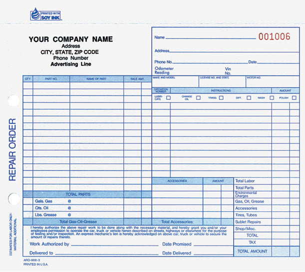 Auto Repair Order