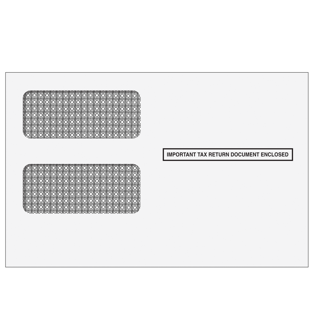 1099 Double Window Envelope - Fits 2 UP (2 Forms per Page)