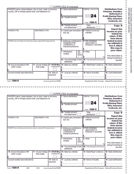 1099-R Distributions From Pensions, etc.- Copy B Recipient