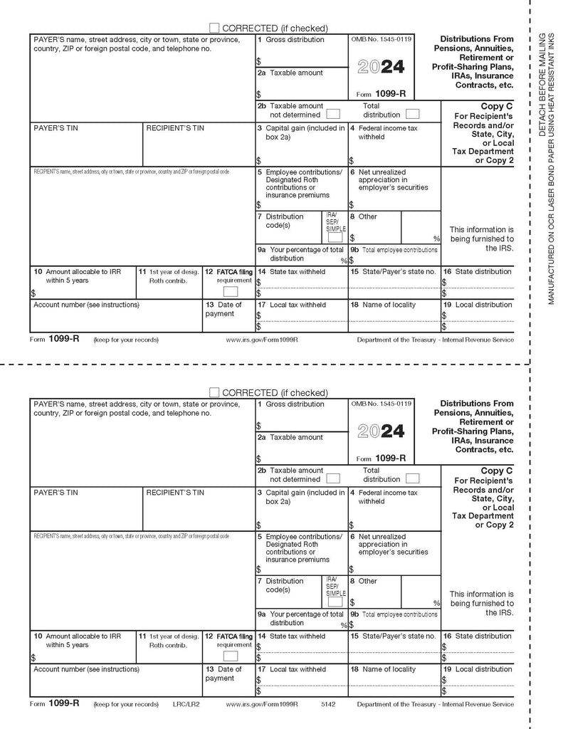 1099-R Distributions from Pensions, etc. - Copy C Recipient