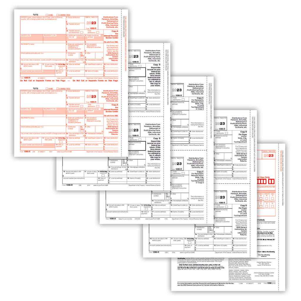 1099-R Distributions From Pensions, etc. - 4-part set