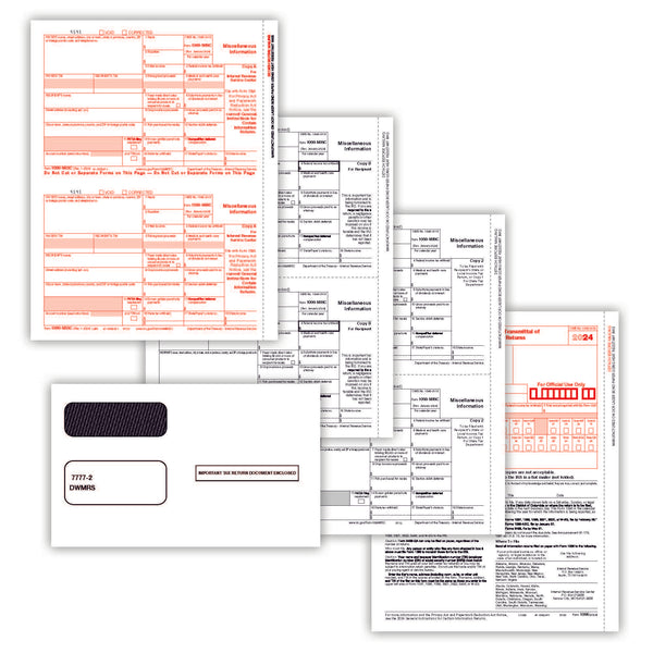 1099-MISC Miscellaneous 2 Up Laser 3 Part Kit  With Envelopes