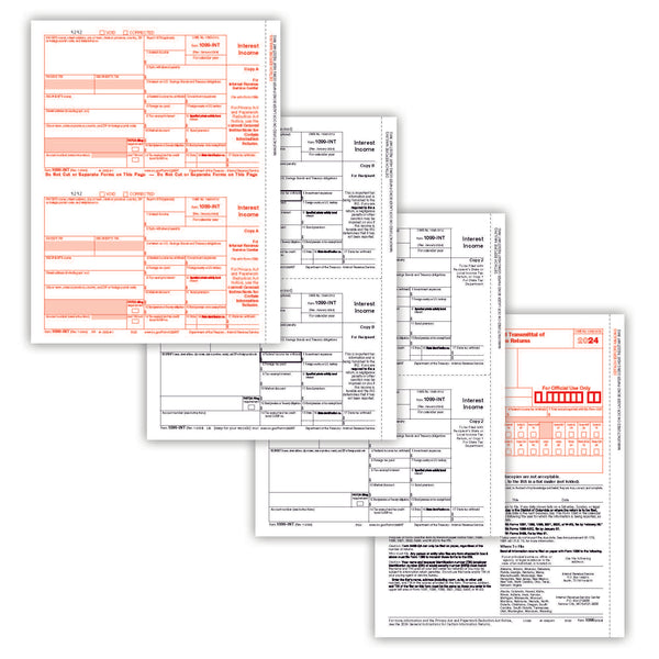 1099-INT Interest Laser  Set 4 part 2 Up (2 Forms Per Page)