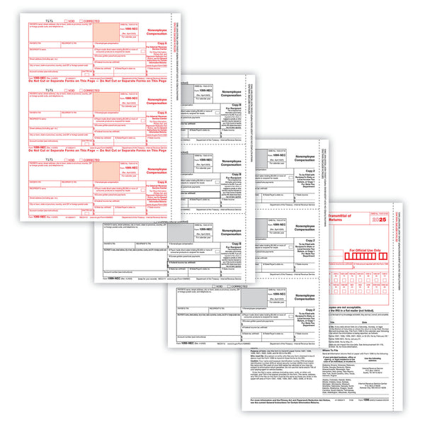 1099-NEC Non-Employee Compensation - 4-part Set