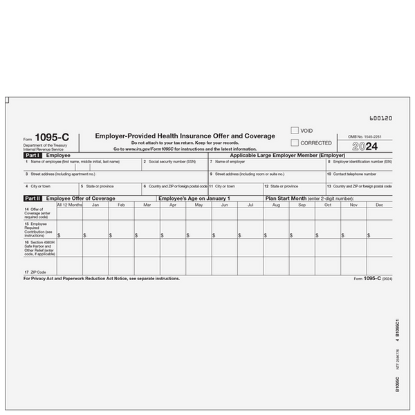 1095-C - Employer-Provided Health Insurance Offer and Coverage Page 1