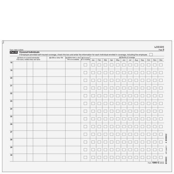 1095-C - Employer Provided Health Insurance Offer and Coverage (Covered Individuals) Page 2