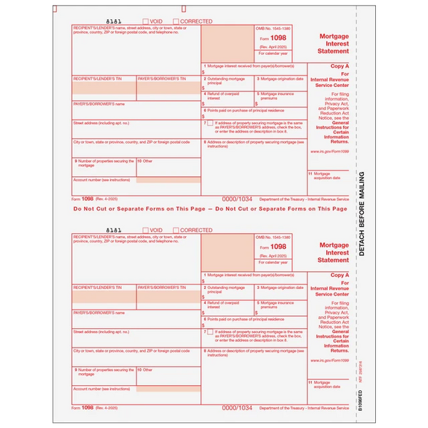 1098 Mortgage Interest Statement - Copy A Federal