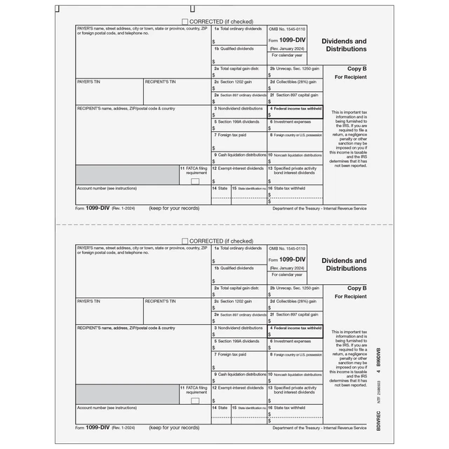 1099-DIV Dividends and Distributions - Recipient Copy B