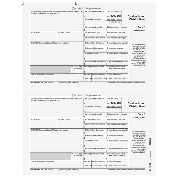1099-DIV Dividends and Distributions - Recipient Copy B