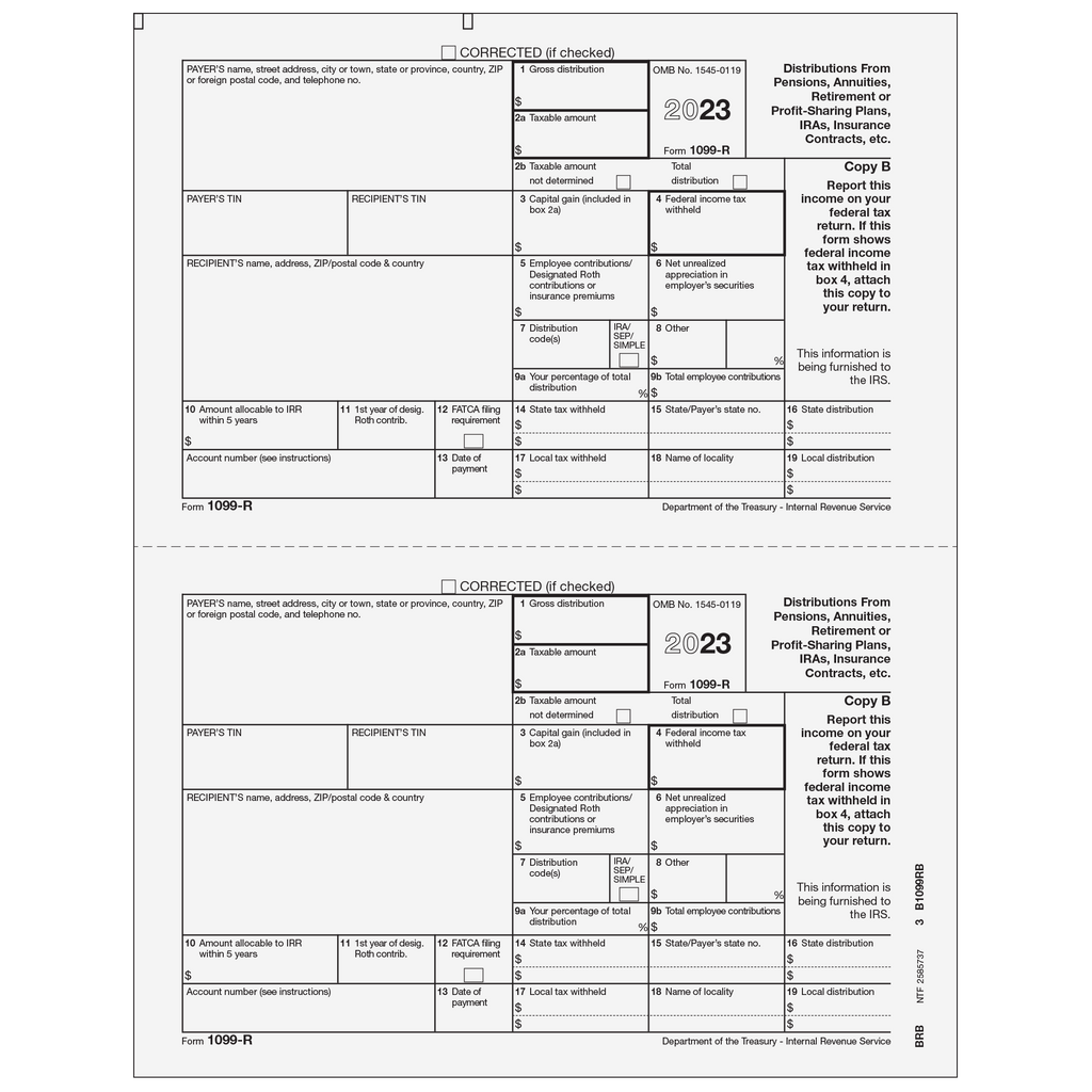 1099-R Distributions From Pensions, etc.- Copy B Recipient