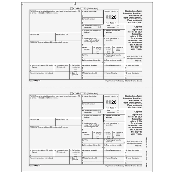 1099-R Distributions From Pensions, etc.- Copy B Recipient