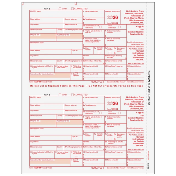 1099-R Distributions From Pensions, etc. - Copy A Federal