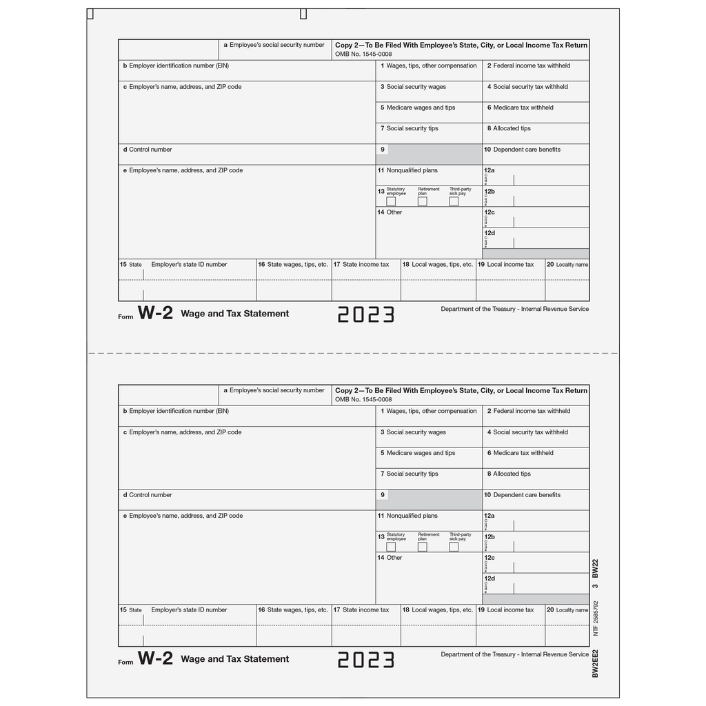 W-2 Employee State, City, or Local, Copy 2
