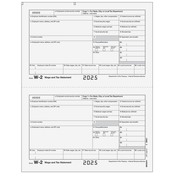 W-2 Employer State, City, or Local, Copy 1