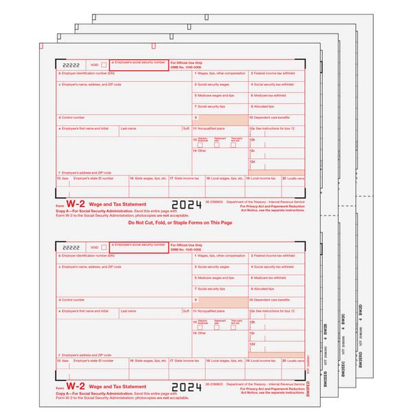 W-2 Laser 4 Part Set