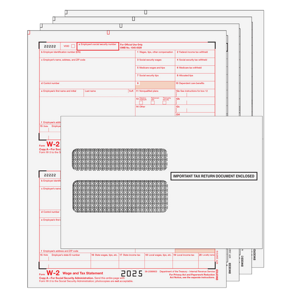 W-2 Laser 4 Part Kit (Includes Self Seal Envelopes)