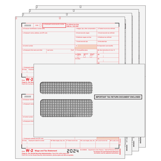 W-2 Laser 4 Part Kit (Includes Self Seal Envelopes)