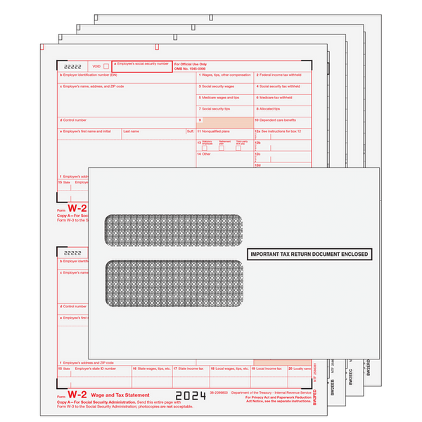 W-2 Laser 4 Part Kit (Includes Self Seal Envelopes)