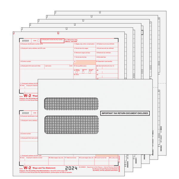 W-2 Laser 6 Part Kit (Includes Self Seal Envelopes)