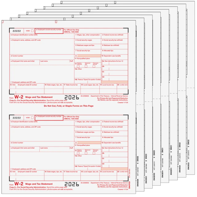 W-2 Laser 8 Part Set