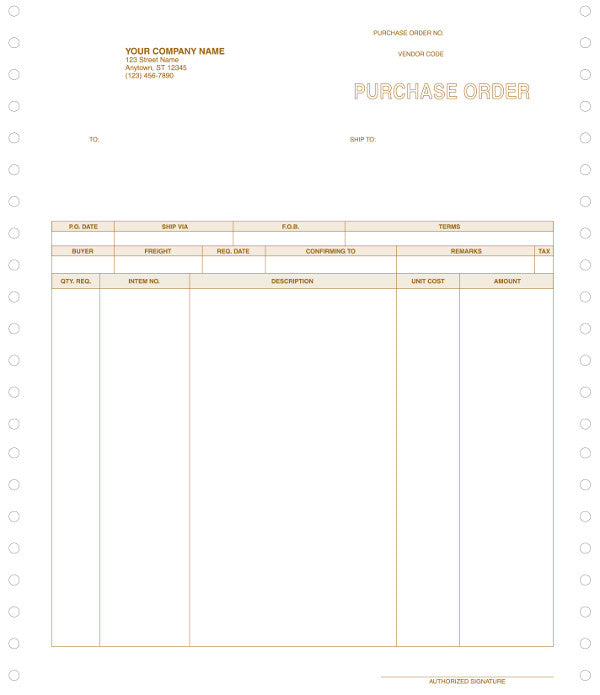 MAS 90 & MAS 200 Continuous Purchase Order Form