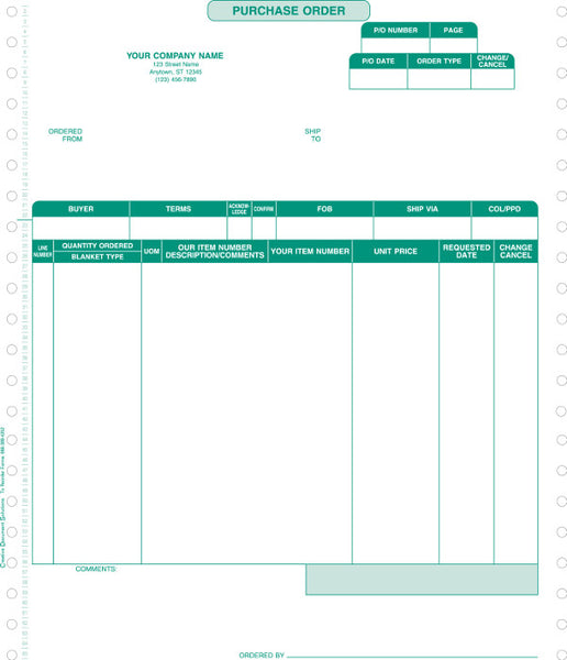 Macola 7 Continuous Purchase Order Form