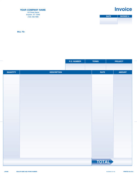 QuickBooks, Quicken, Microsoft Money Laser Service Invoice Form